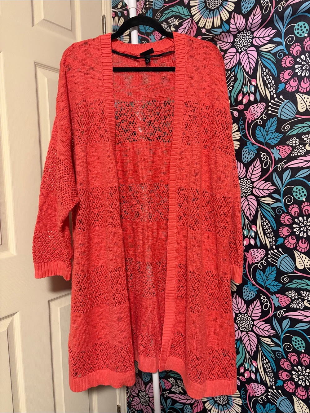torrid Coral Open-Front Longline Knit Cardigan